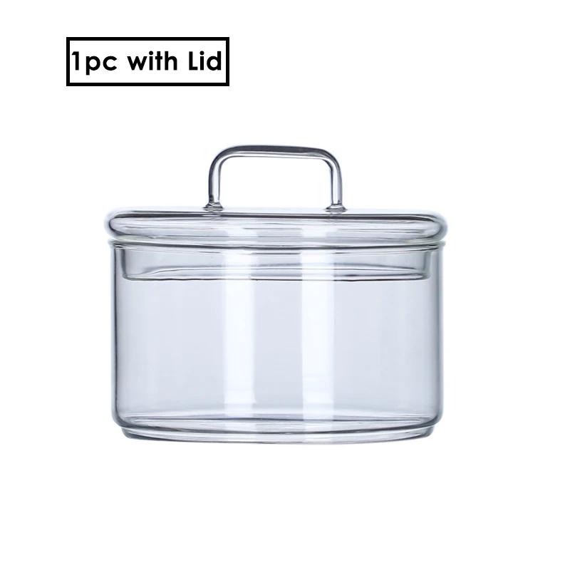 1Pcs Heat Resistant Glass Bowl Stackabe Round Fruit Salad Bowls Clear Kitchen Food Storage Container Salad Bowl Tableware