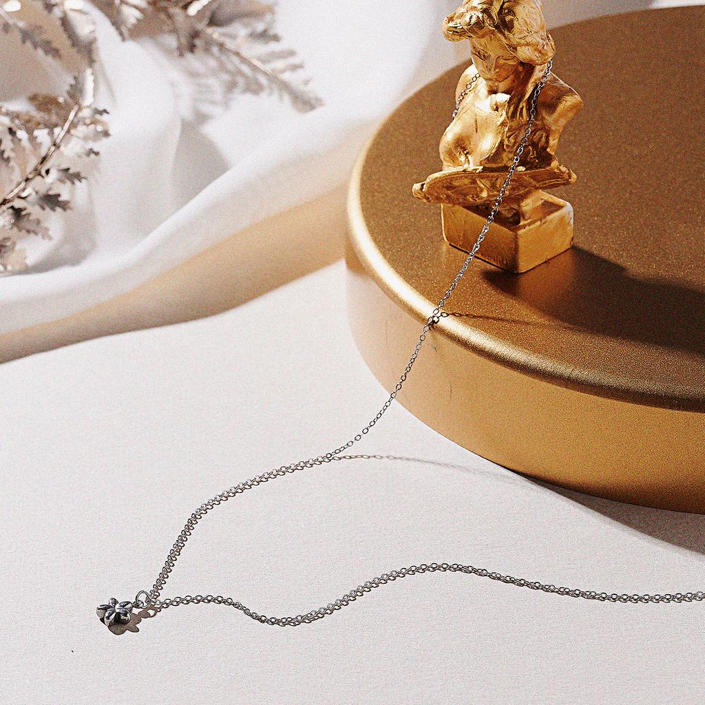 Jbans Classic Volume Mini Flower Pendant Slim Chain Necklace (C2503-An884_Sv)