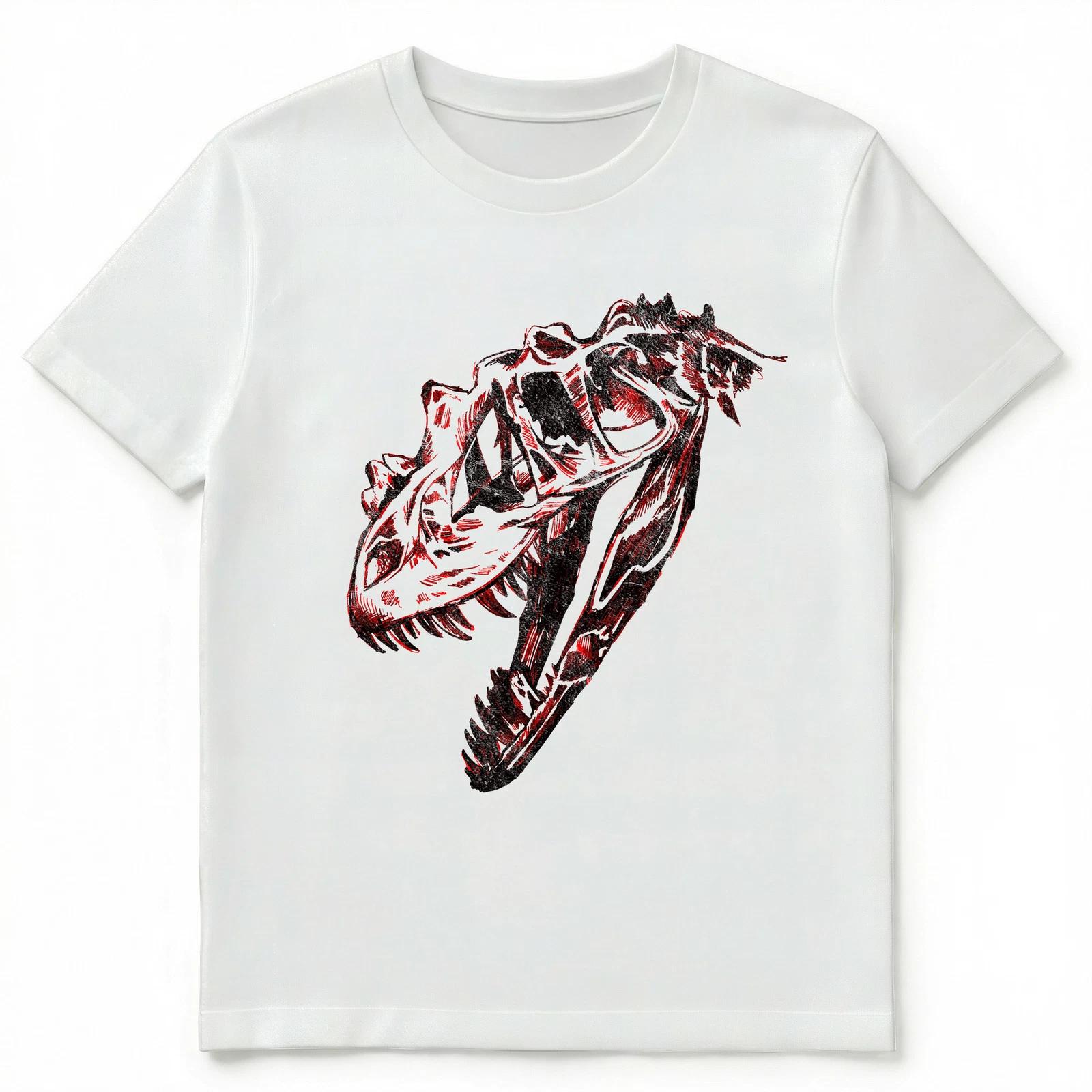 

Distressed T Rex Dinosaur Skull Drawing Unisex T-Shirt XL