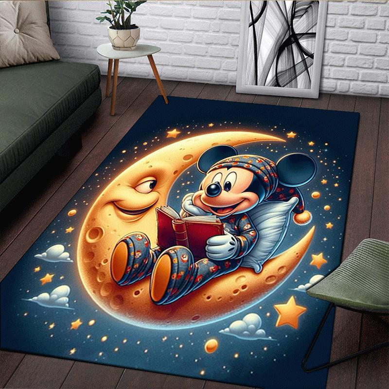1pc Mickey Pattern Area Rug Soft Flannel Floor Mat for Living Room,Office,Bedroom and Carpet,Sofa Coffee Table Floor Mat