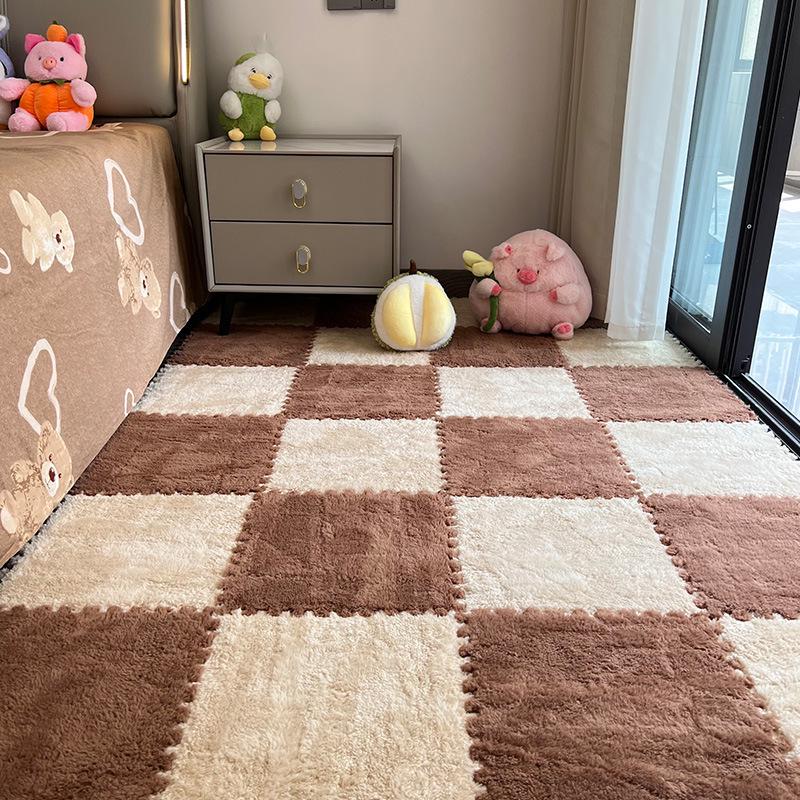 Plush Bedside Rug: Girls' Room Foam Floor Mats, Washable & Stylish