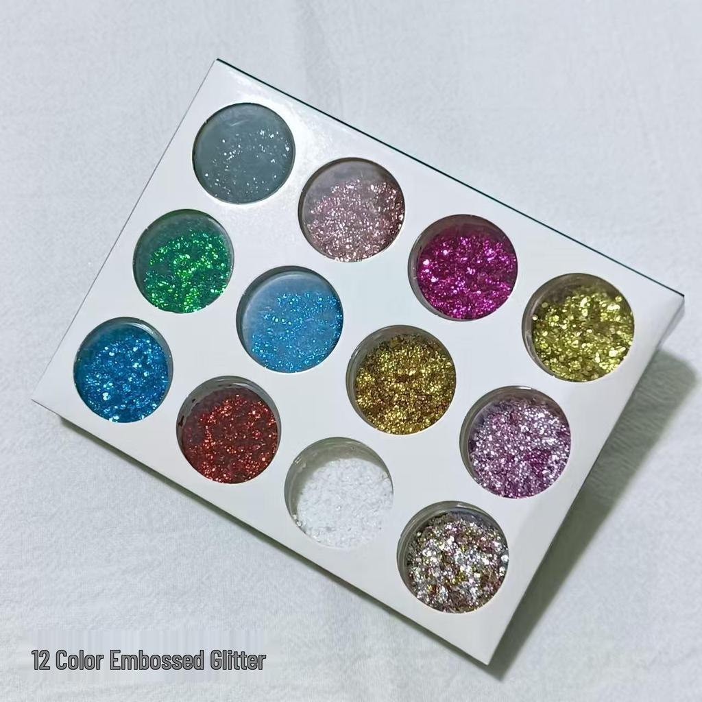 12-Color Crystal Nail Powder Glitter Set
