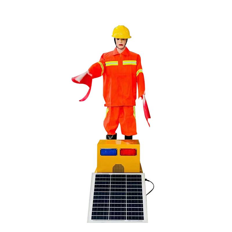 Aokewen Traffic Control Mannequin with Waving Flags and Flashing Light