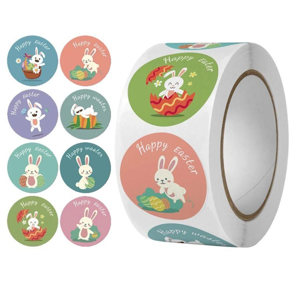 Cute Painted Eggshell Stickers Easter Egg Rabbit Stickers Lovely Easter Stickers  Hand Ledger