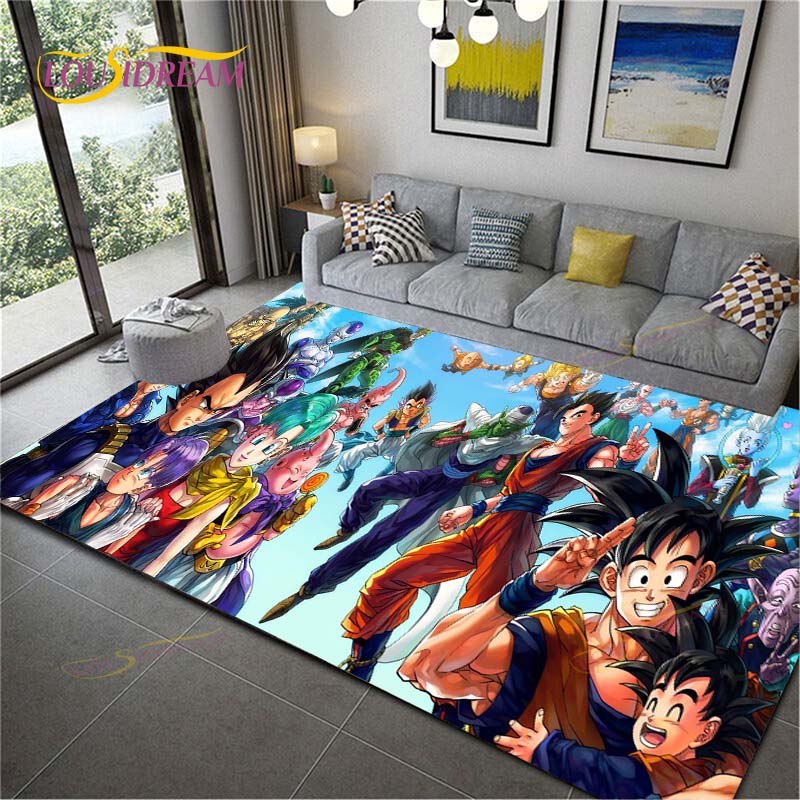 Anime Dragon Ball Goku Children's Play Area Carpet Children's Game Floor Mat Cartoon 3D Pattern Living Room Decorative Carpet