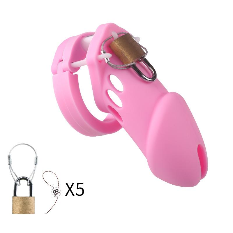7 Colors Silicone Male Chastity Device Cock Cage Sex Toys With 5 Penis Ring Prevent Breaking Free Standard Short Cages Sex