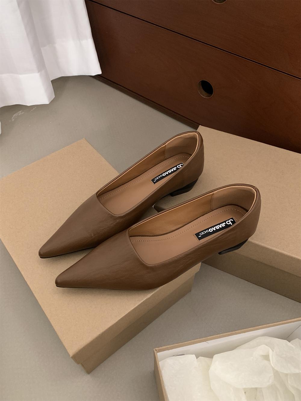 

2025 Весна Новые Слипоны Уличные Повседневные Удобные Ежедневные Легкие Лоферы Элегантные Мюли с Заостренным Носком Женские Балетки 39 кофейный