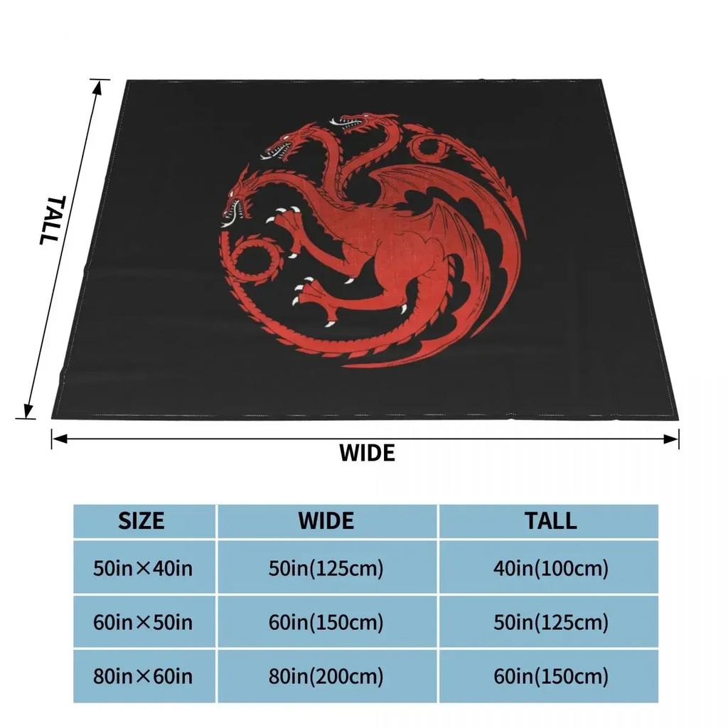 House Of The Dragon Blanket Velvet Textile Decor Portable Super Soft Throw Blankets for Home Office Plush Thin Quilt