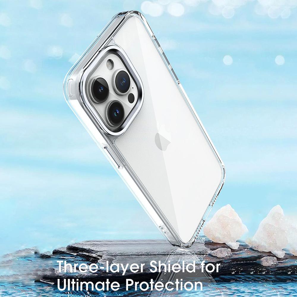 For iPhone 16 Pro Clear Case Shockproof TPU+PC Hybrid Phone Cover