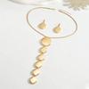 Exaggerated Pendant Necklace Earring Set Geometric Y-Shape Clavicle Chain  Jewelry Set
