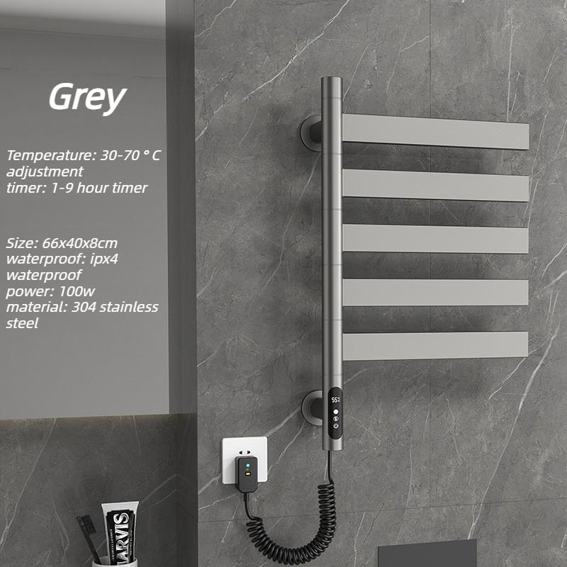 

Stainless Steel Towel Bars Intelligent Heating Towel Bars Bathroom Drying Storage Rack Modern Multifunctional Storage Rack серый