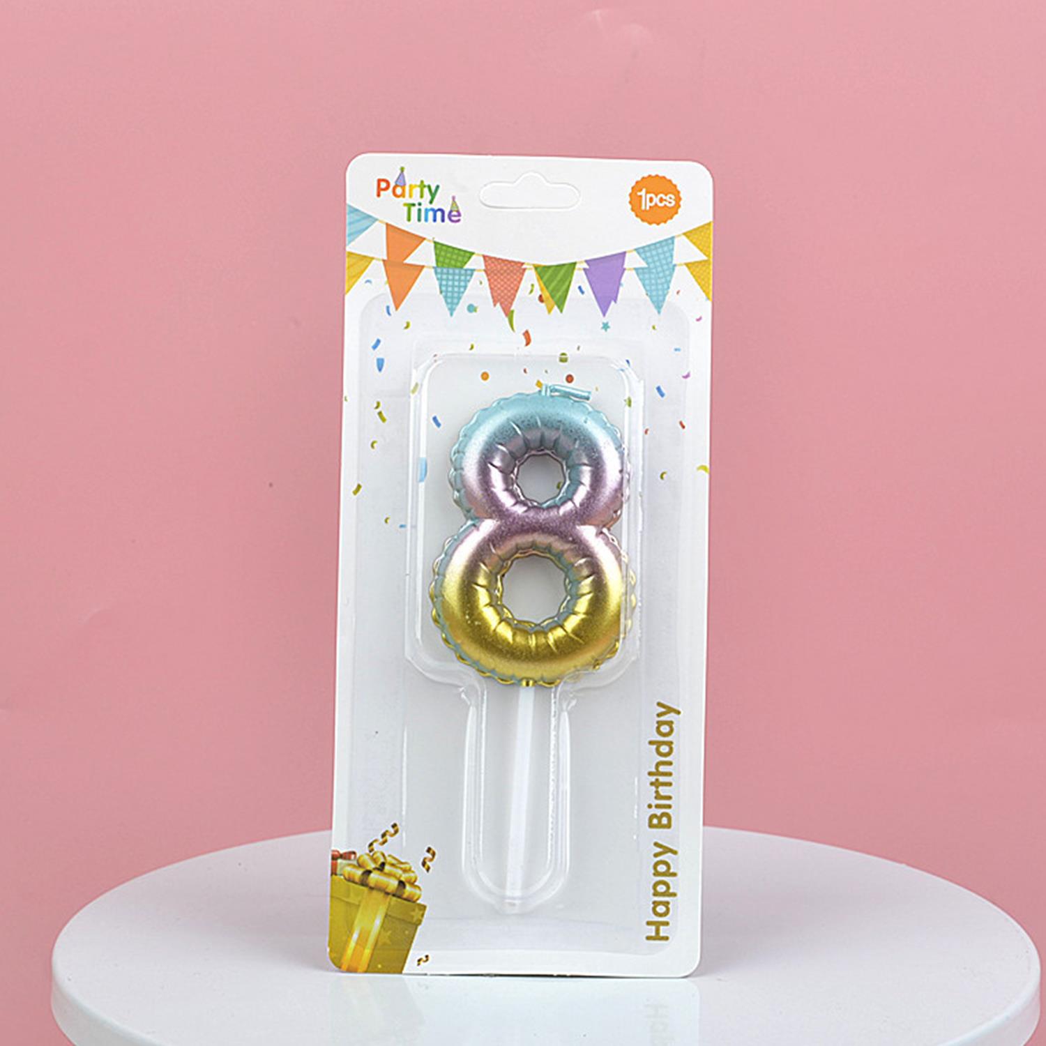 

Градиентная цифра свеча воздушный шар дизайн свечи на день рождения украшение для торта цифры 0-9 цифровая свеча товары для дня рождения