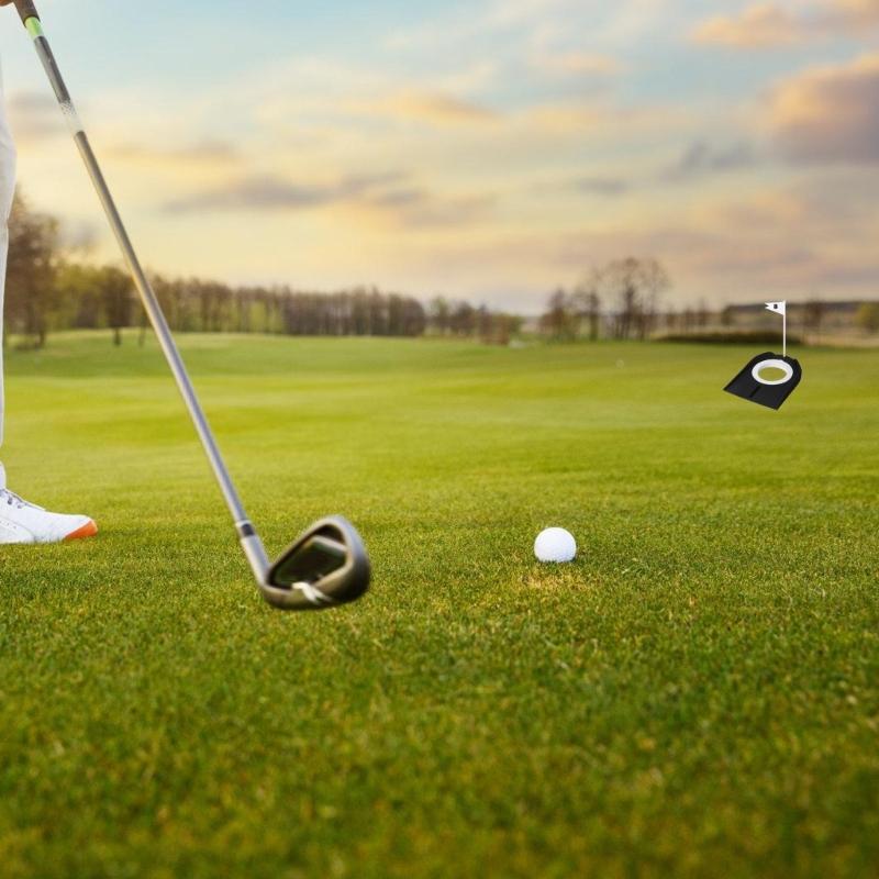9Pcs Golf Putting Mat Indoor Practice Putting Cup Hole Practice Aids Golf Putting Mat Golf Practice Putting Cup & Flags