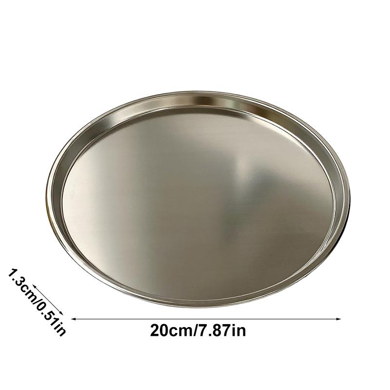 

1 шт. круглая тарелка контейнер для еды столовая посуда нержавеющая сталь круглый диск креативная десертная тарелка серебристая 16/18/20/22/26 см