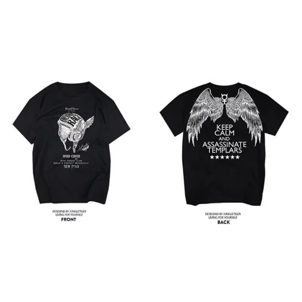Nueva Camiseta de Manga Corta de Talla Grande 2024 para Hombres y Mujeres, Camiseta Holgada Estampada de Rock Retro Americano Harley Motorcycle