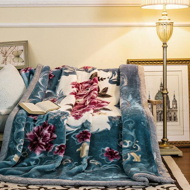 Coperta Raschel di Visone a Doppio Strato 4,5 kg Dimensione Queen Pelliccia Sintetica Ponderata Soffice Calda Coperta da Divano Super Morbida Coperta da Letto Primavera Inverno