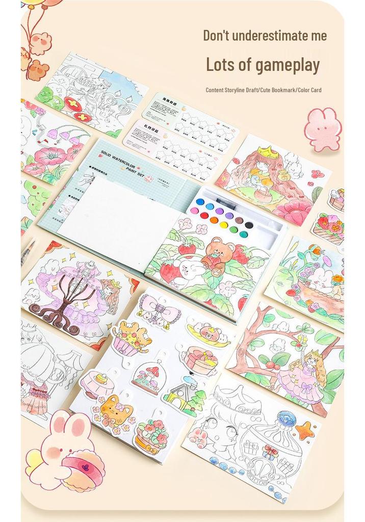 Kids' Creative Watercolor Book: DIY Doodle & Painting for Kindergarten