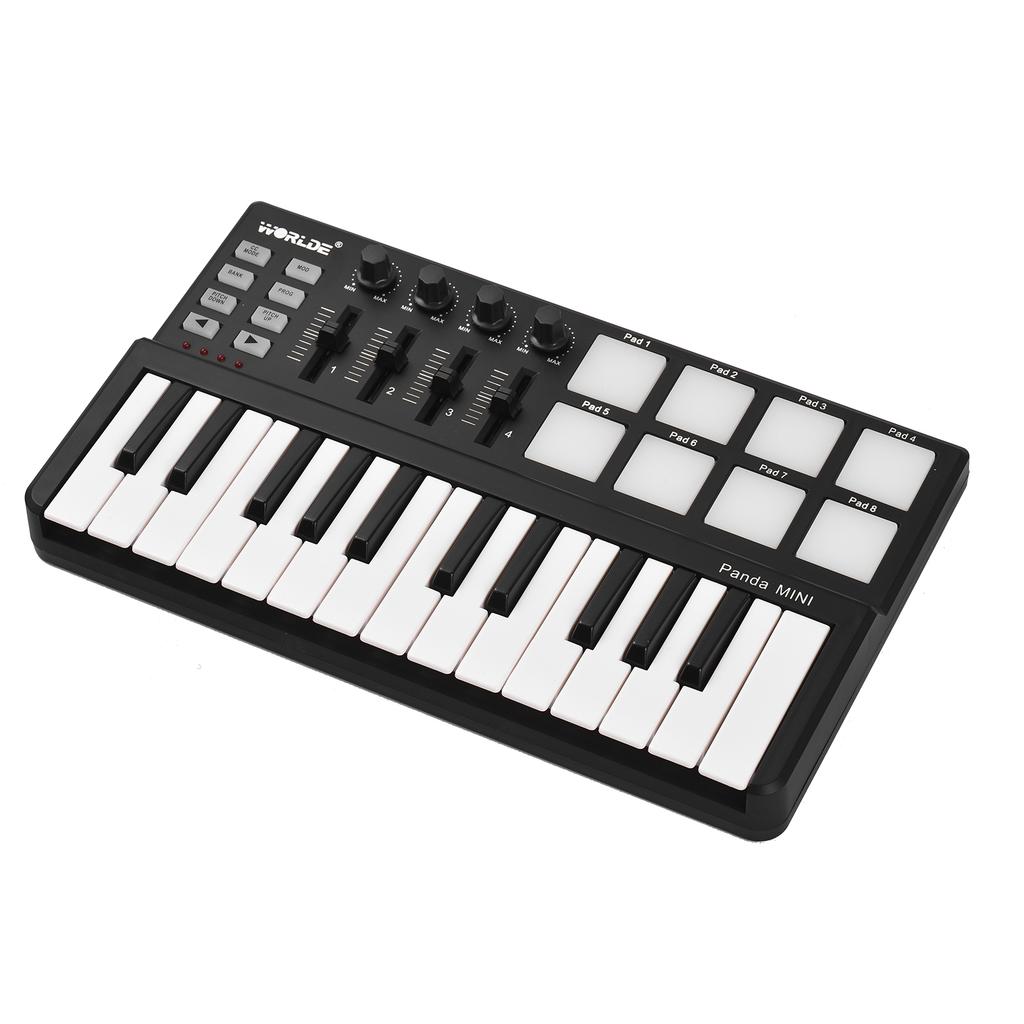 WORLDE Panda Mini Portable Mini 25 Key USB Keyboard and Drum Pad MIDI Controller