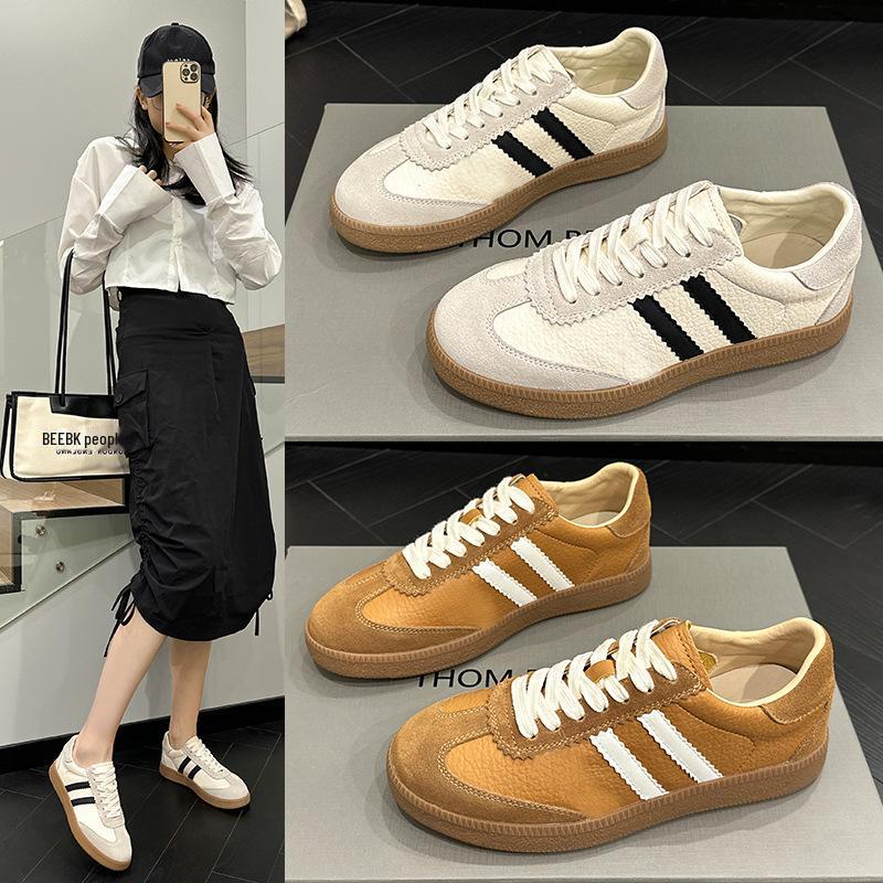 

Dexun Women s 2025 Spring Soft Sole Forrest Gump Lace-Up Casual Flat Shoes 40 бежевый