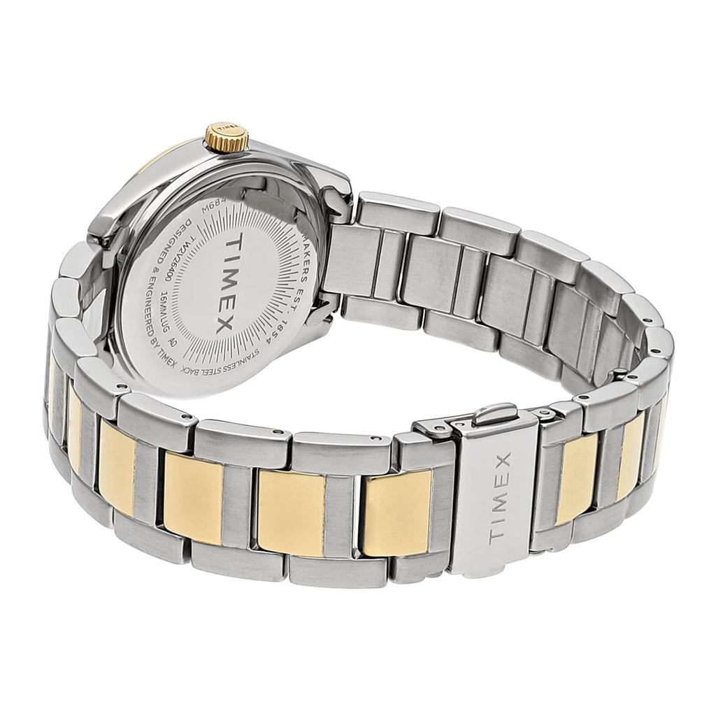 Hodinky Timex Highview stříbrný ciferník mosaz minerální sklo křemen 32MM americké hodinky TW2V26400 zlaté [TIMEX] dámské [položka]
