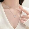 Sparkling Diamond Star Necklace: 999 Sterling Silver, Luxury Zirconia Planet Pendant, Clavicle Chain