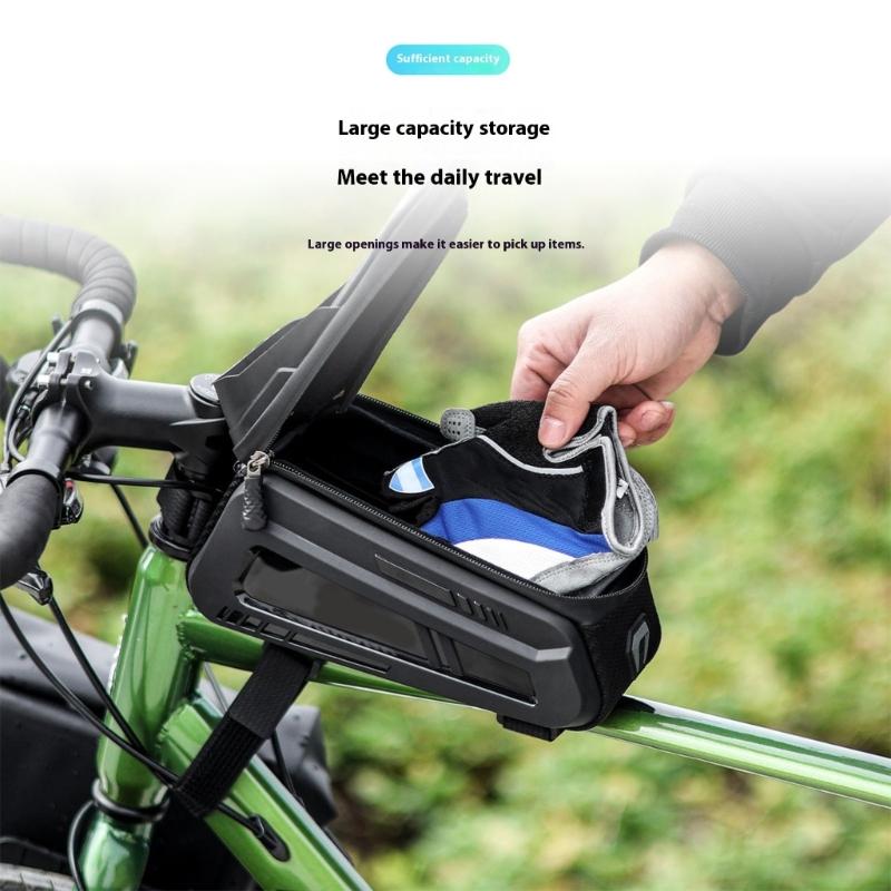 Water Resistant Shockproof Cycling Phone Holder Transparent Touch Panel Top Tube Bike Bag for Easy Access While Riding