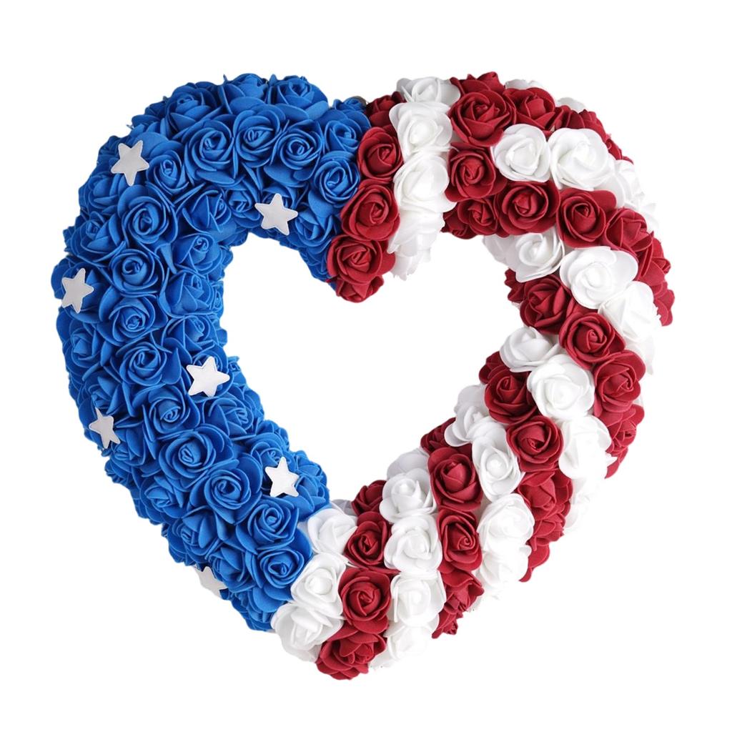 Haus Tür Hängende Dekorationen Rot, Blau, Ranken Kreise Festival Party Unabhängigkeitstag Kranz