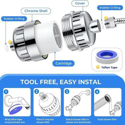 18 Stage Filtration Universal Purification Cartridge High-Efficiency Active Chlorine Removal Water Heater Pre-Filter High Output