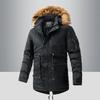 Mid-length Workwear Cotton Coat Winter Men's Thickened Large Fur Collar Hooded Cotton Coat