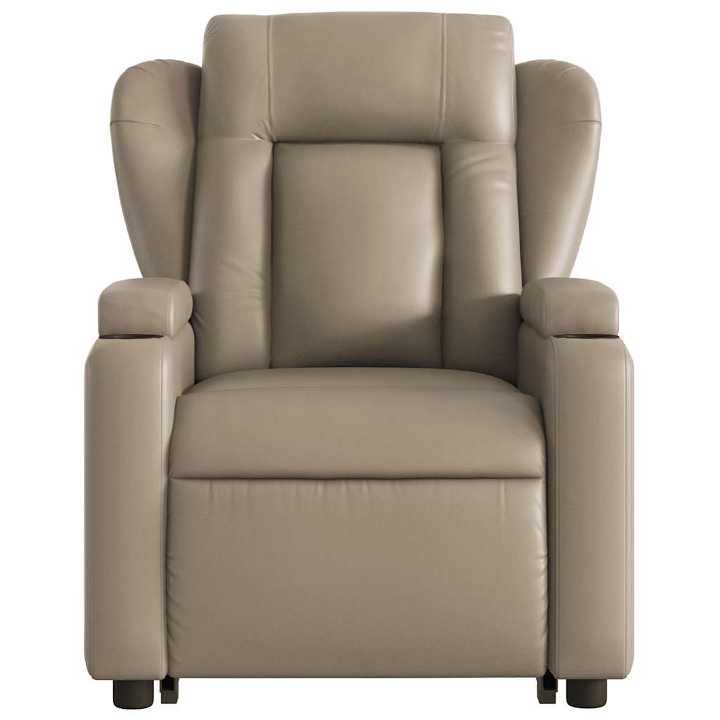 Electric Recliner with Lift Function Cappuccino Faux Leather