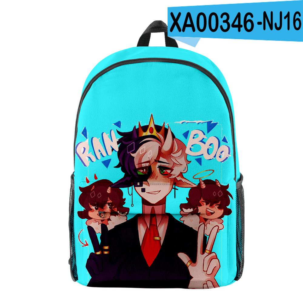 Classic Peculiar Novelty Cool Ranboo Pupil Bookbag Notebook Backpacks 3D Print Oxford Waterproof Boys/Girls Travel Backpacks