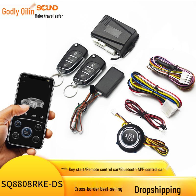 12V Car Remote Start & Anti-Theft System with Bluetooth App Control
