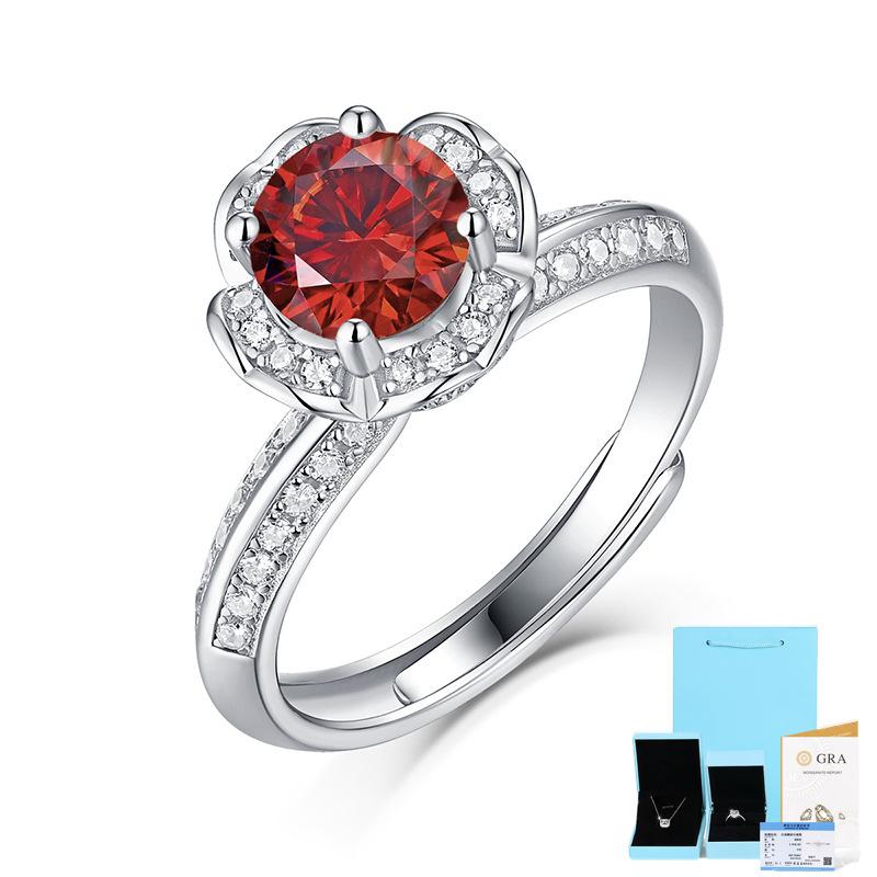 Bague Ringen Set Argint S925 1ct Moissanite Handstick Stil Floral Cadou Moda Femei Bijuterii Inel de viață