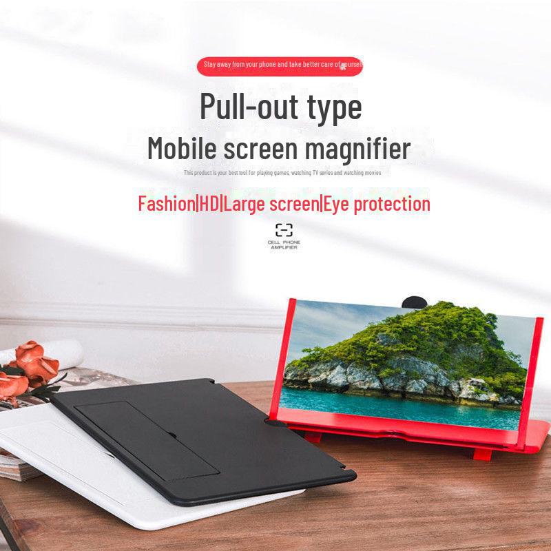 Amplificador de tela de celular F3 com vídeo HD Lupa retrátil de 10"/12" e suporte de mesa