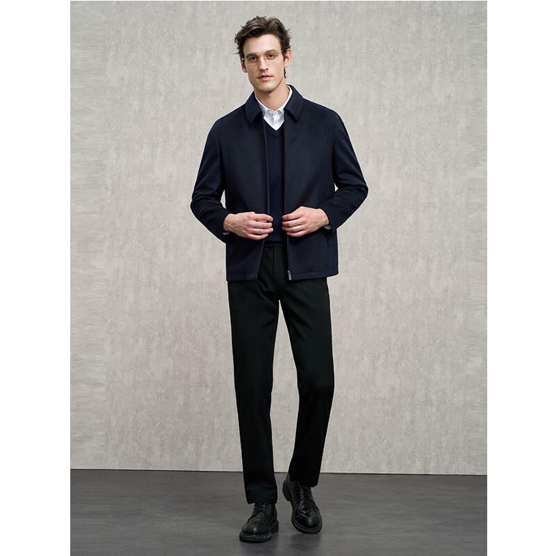 EMZ Men's Wool Blend Business Lapel Jacket