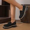 Fashion Women Solid Color Platform Loafers Shoes Woman Spring Autumn New British Style Flats Comfortable Thick Heel Slip On Shoes