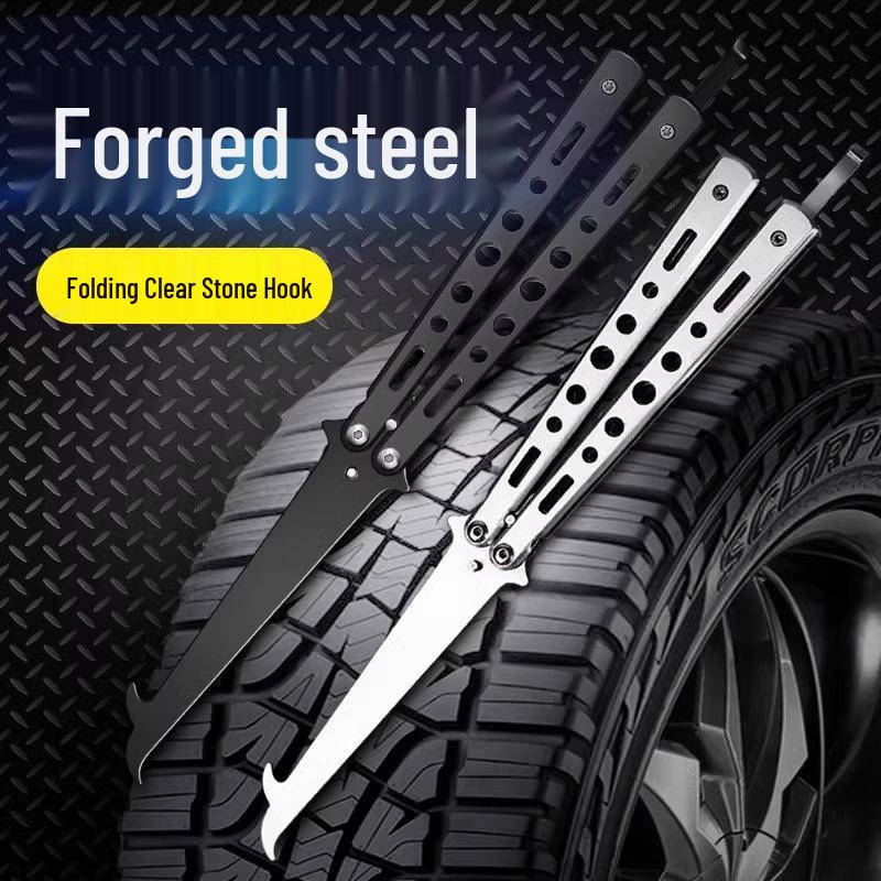 

Новый инструмент для очистки камней из шин автомобиля: Взрывозащищенный скребок Black and White - 2 Pieces