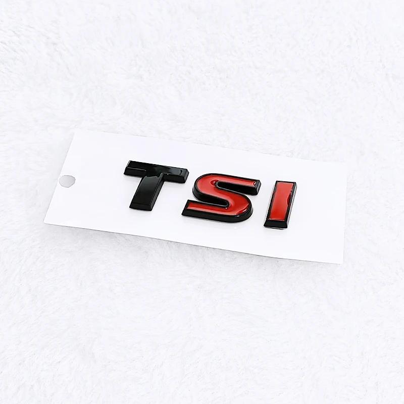 3D ABS Chrome Black Logo TSI Emblem Letters Car Trunk Badge For VW TSI Sticker Accessories