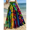 Colorful Tropical Print Maxi Skirt for Women Lightweight Flowy Beachwear, Perfect for Vacation, Casual Outings