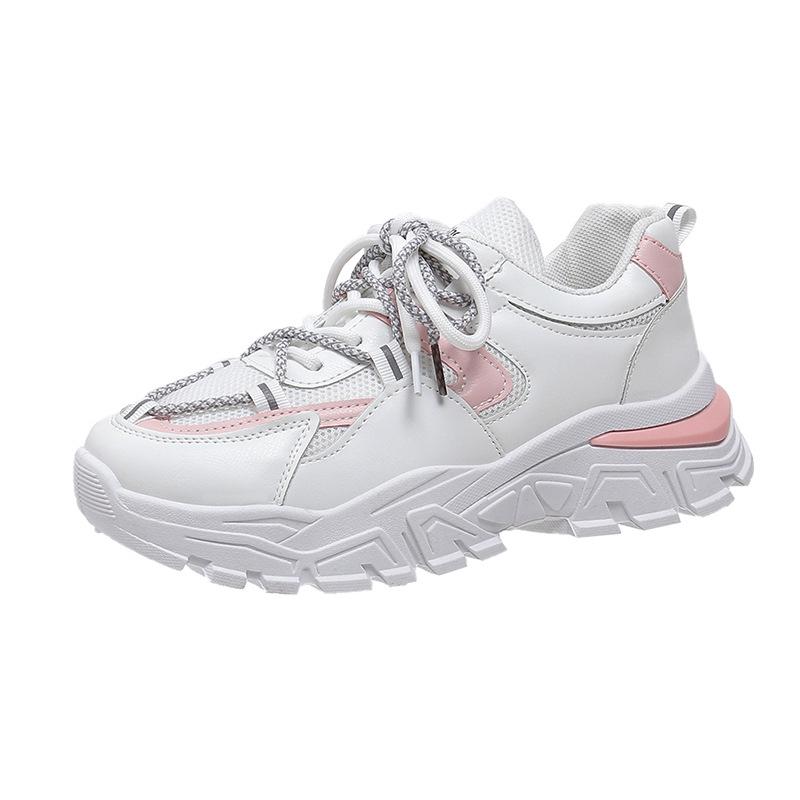 

Korean version of platform dad shoes for women 2025 summer new fashion trend single shoes for female students leisure sports little white shoes for wo 41 рожевий