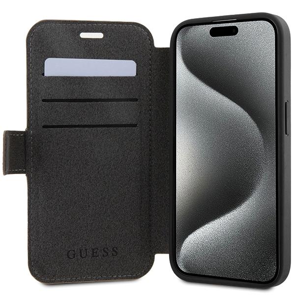 Guess Gubkp15L4Gmgbr Iphone 15 Pro 6.1Brązowy/Book Book 4G Metal Logo