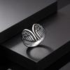 Vintage Angel Wing Ring Stainless Steel Wing Shape Open Rings for Men, Fashion Waterproof Finger Jewelry Party Birthday Gift