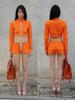 Deoineoseu Zipper Mini Shorts (Orange)