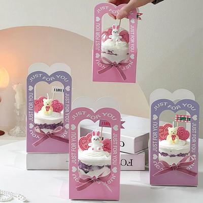 Herzförmiges Valentinstags-Backset: Romantische Kuchen-Dekorationen für Paare & Cup-Einsätze