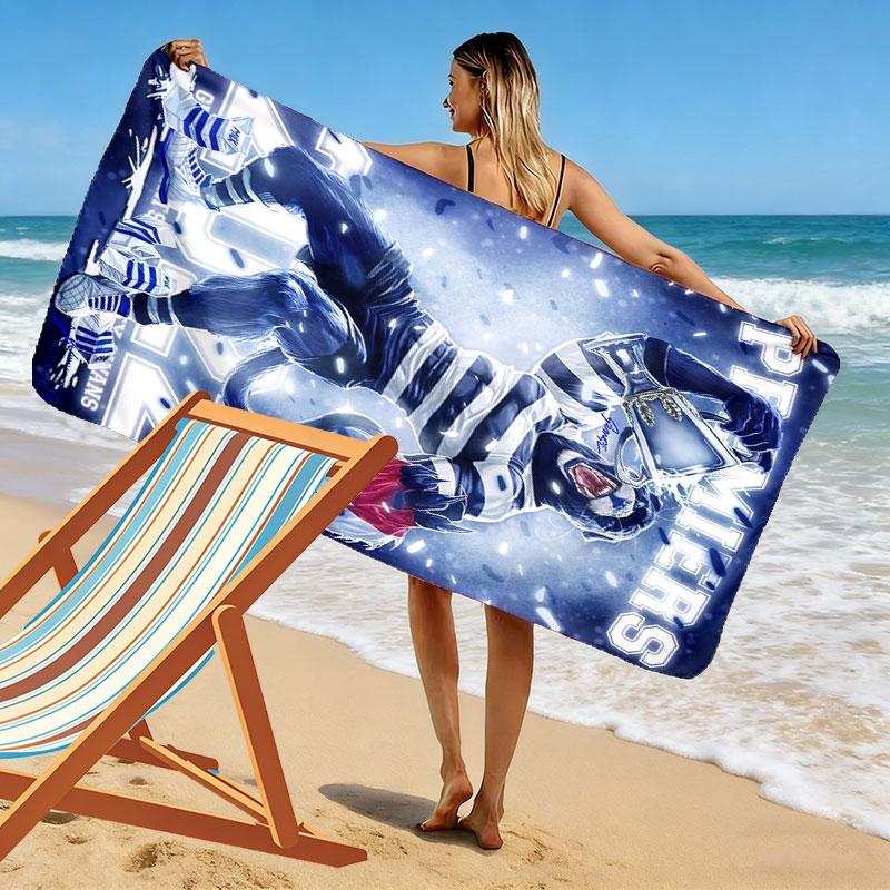 Geelong Cats Print Beach Towel, Large Soft Quick Dry Towel for Beach Camping Swimming