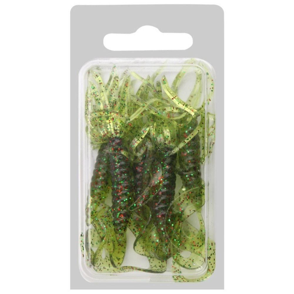 5/10pcs Worm Shape Fishing Lure 1.8g Weight Grub Double Tail Buzz Jig Head Hook  Bass Fishing