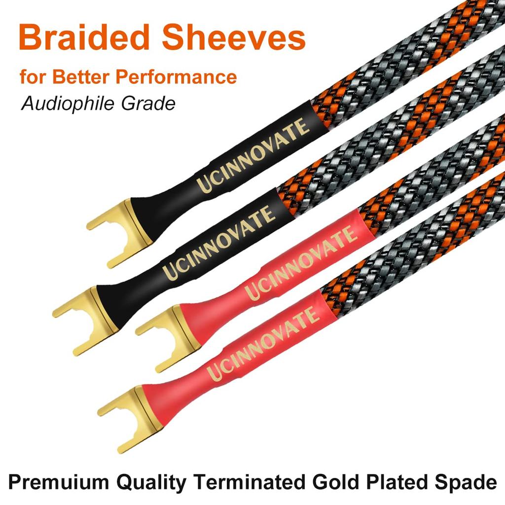 4 x 19cm Speaker Jumper HIFI Speaker Cables with 24k Gold Plated Pure Copper Flexible and Easy to Improves Sound Quality UCINNOVATE Cables, Plugs,