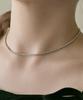 Dmoment Celia Mini Tennis Cubic Necklace (Rhodium Plated)