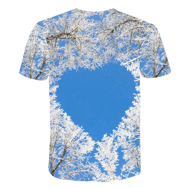 Summer Mountains and Rivers Graphic T Shirts For Men Fashion Natural Scenery Pattern T Shirt Handsome Casual 3D Print T-shirt