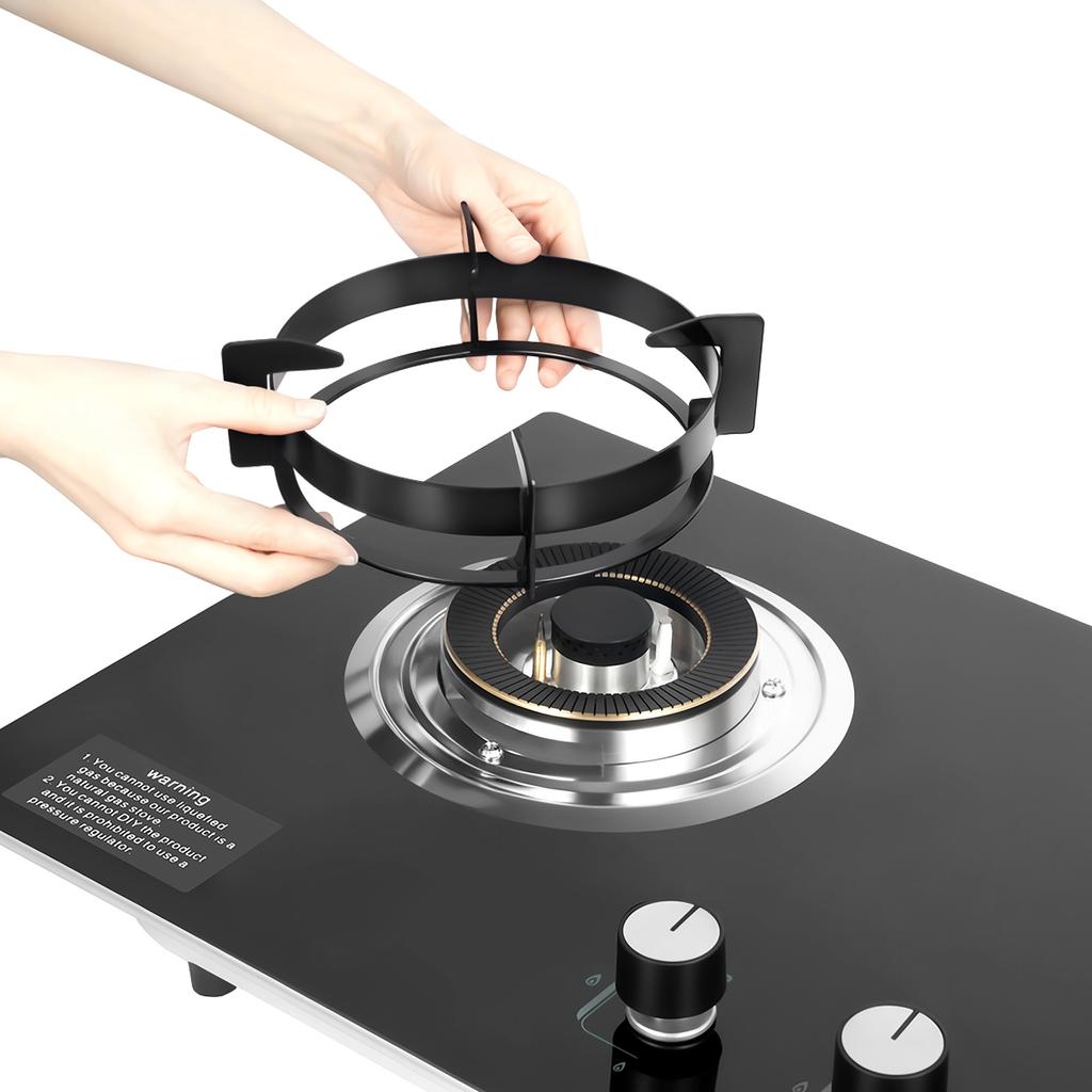 BYMAOCAR 2 Burners Gas Cooktop, With Flameout Protection, 29" Tempered Glass Embedded Gas Hob for Apartment, Outdoor, and RV